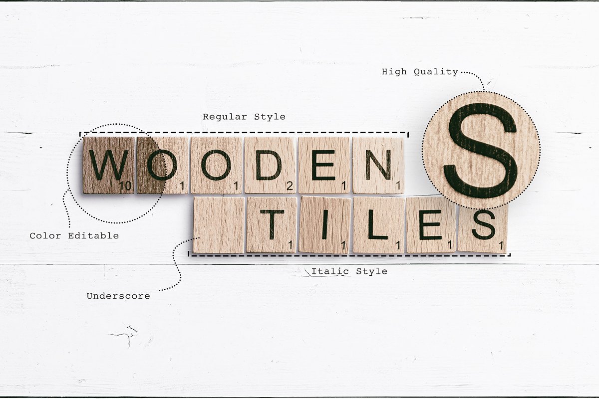木纹字体 Wooden Tiles Font #295020