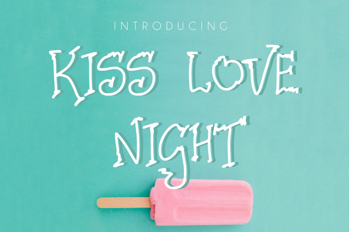 吻和爱的字体 Kiss Love Night Font #1