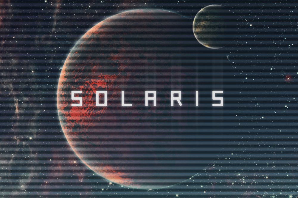 平直的字体 Solaris – Futuristic Fon