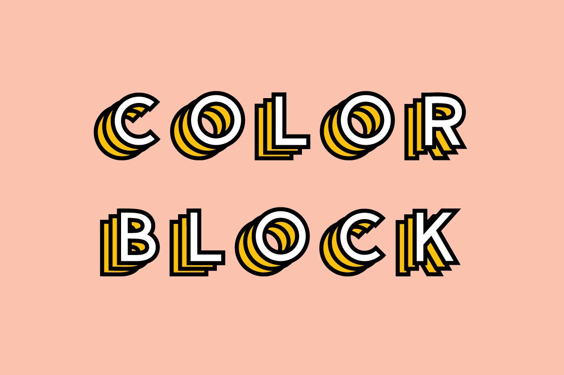 有厚度的彩色字体 Color Block – Colored