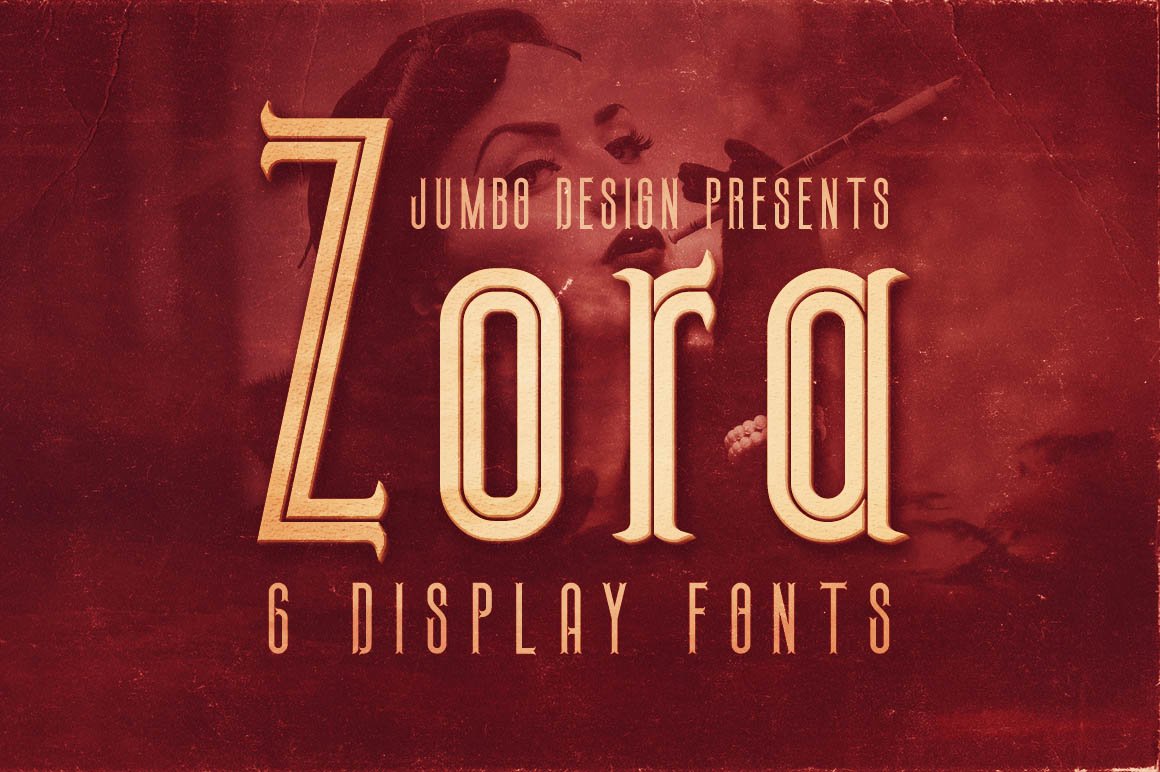 经典的字体 Zora – 6 Vintage Display