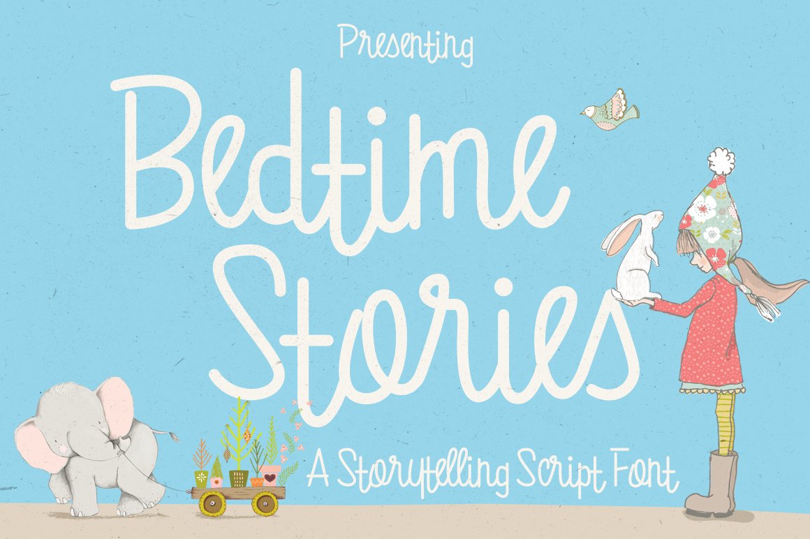 手绘故事风格的字体 Bedtime Stories Font