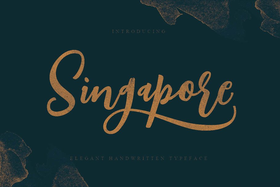 时尚高端简约复古新加坡脚本字体singapore-scrip