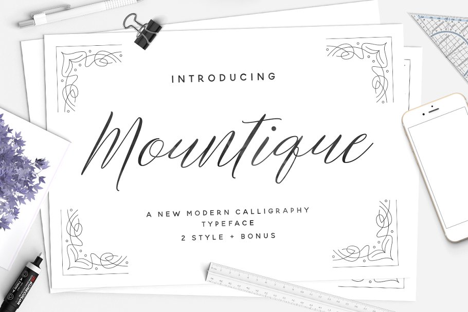疯狂手绘字体 Mountique Typeface #750