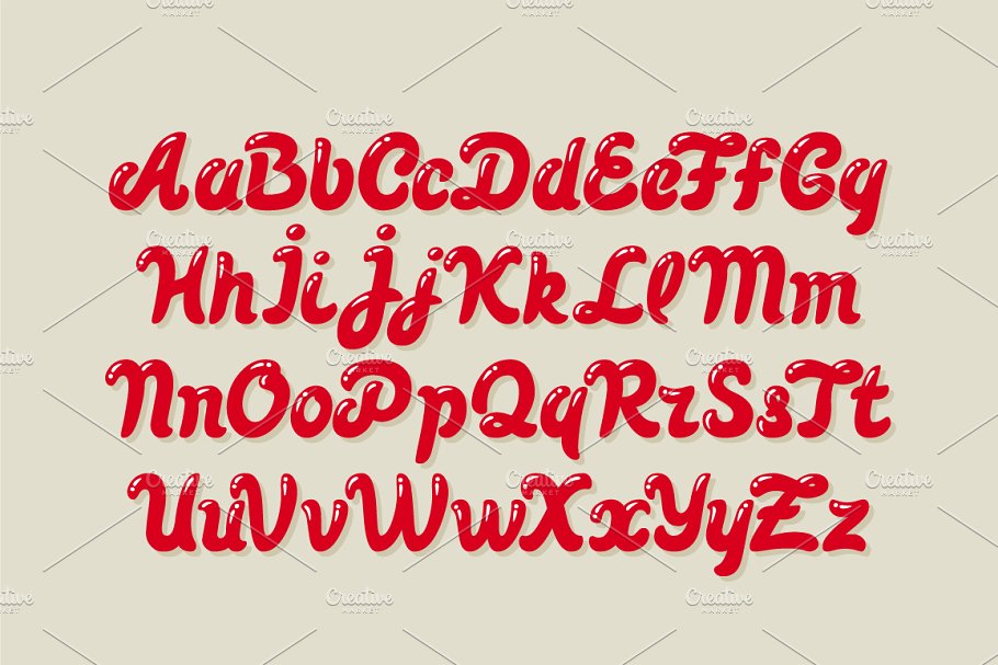有趣的字体 Pin up Typeface Vector