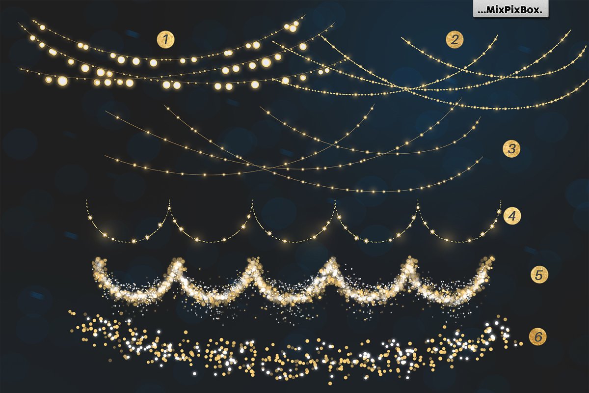 圣诞节和新年元旦团结家庭节日的气氛图层Golden Glow