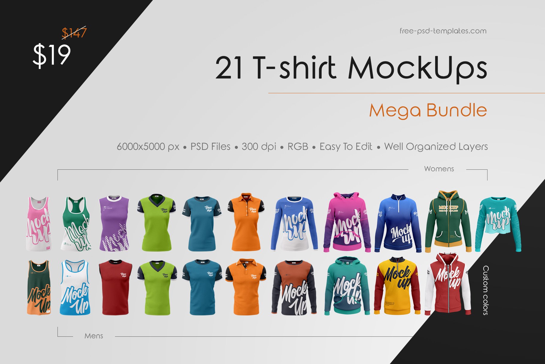 多用途运动印花T恤样机shirt MockUps #377