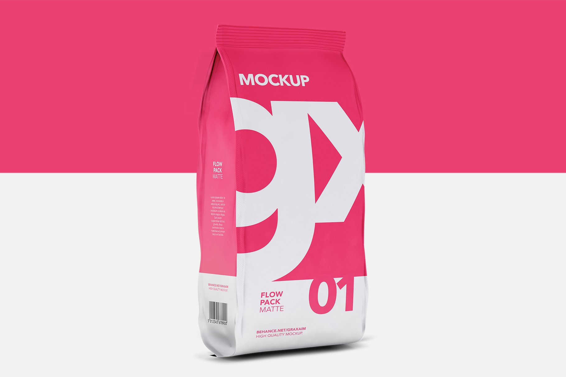 食品哑光压缩包装样机Flow Pack - Mockup #