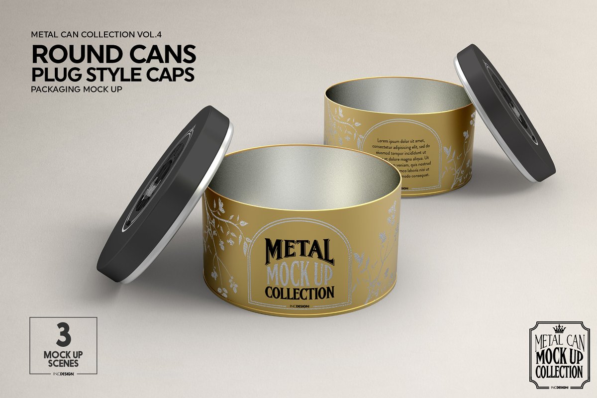 香薰蜡烛包装设计圆形金属盒子Round Cans Plug