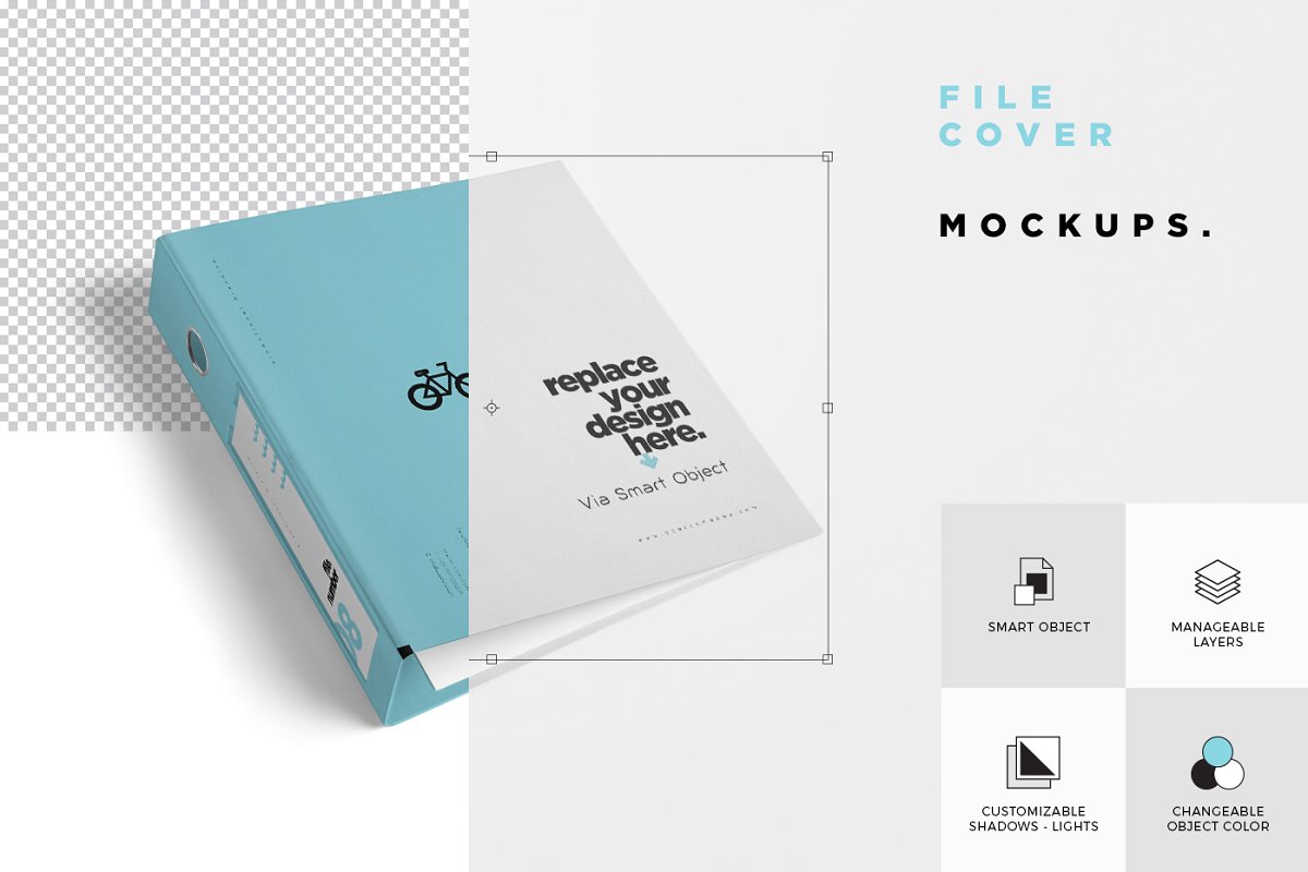 文件档案盒子设计样机Box file Mockups #35