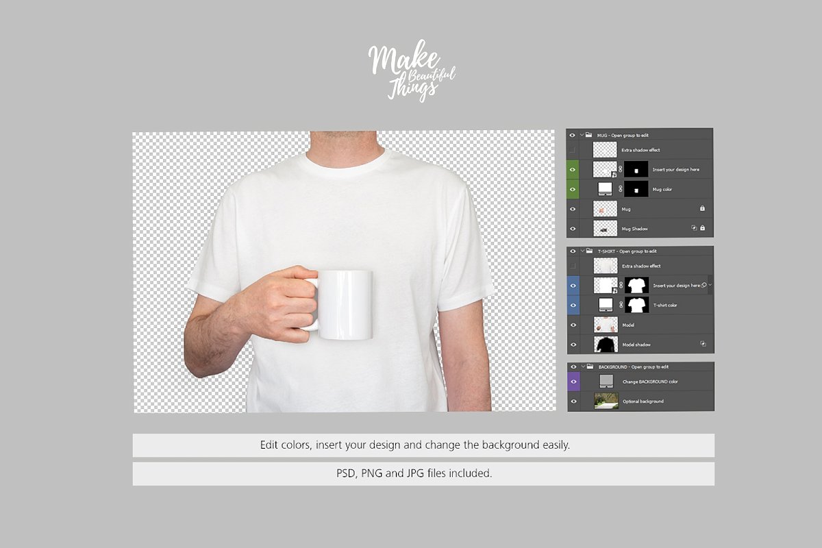 极简设计马克杯可编辑的T恤样机Mug mockup #376