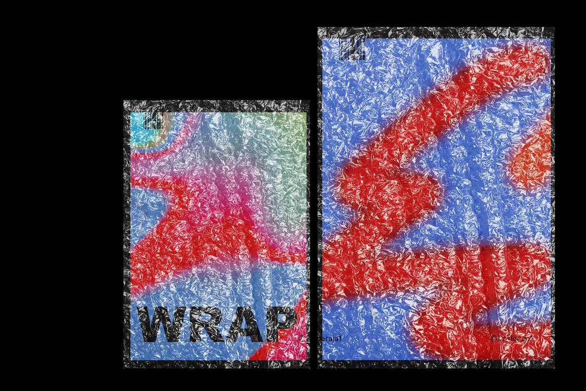 塑料气泡包装袋纹理样机 Wrap Texture Mocku