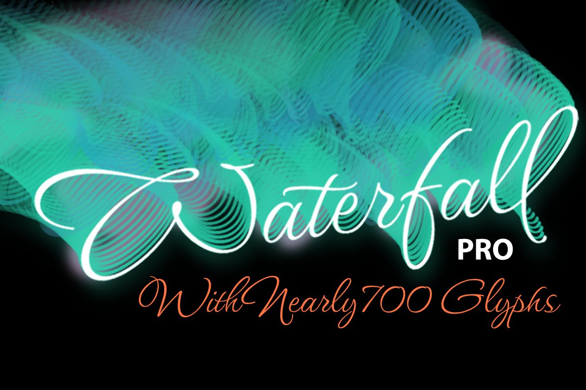 瀑布感觉的字体 Waterfall Pro #304630
