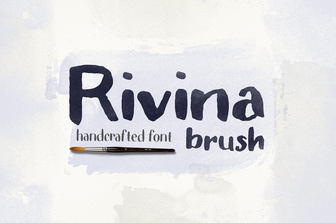 手绘笔刷字体 30个水彩背景纹理素材 Rivina Brus
