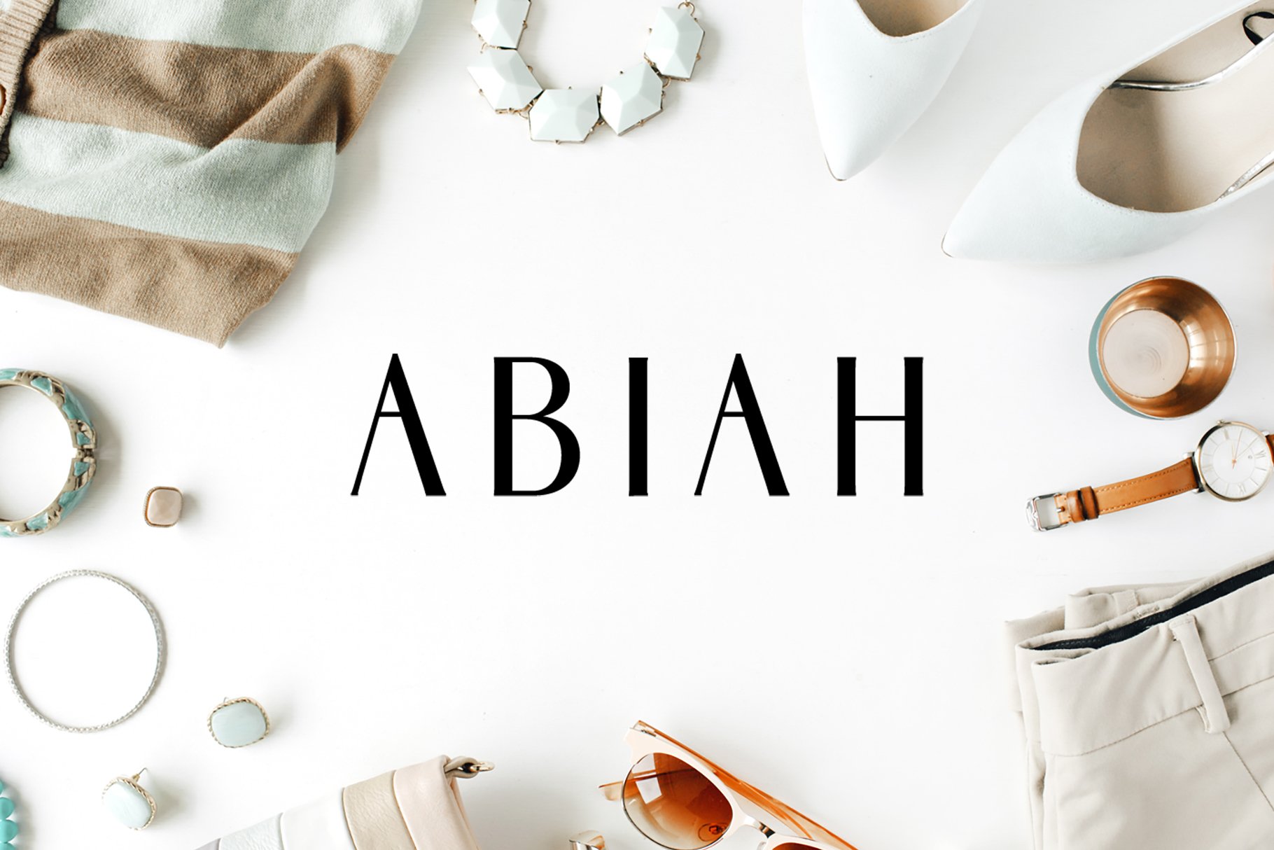 时尚的无衬线字体 Abiah Sans Serif 5 Fo