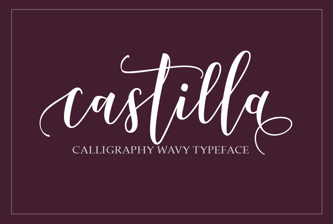 流畅的手绘字体 Castilla Script #13859