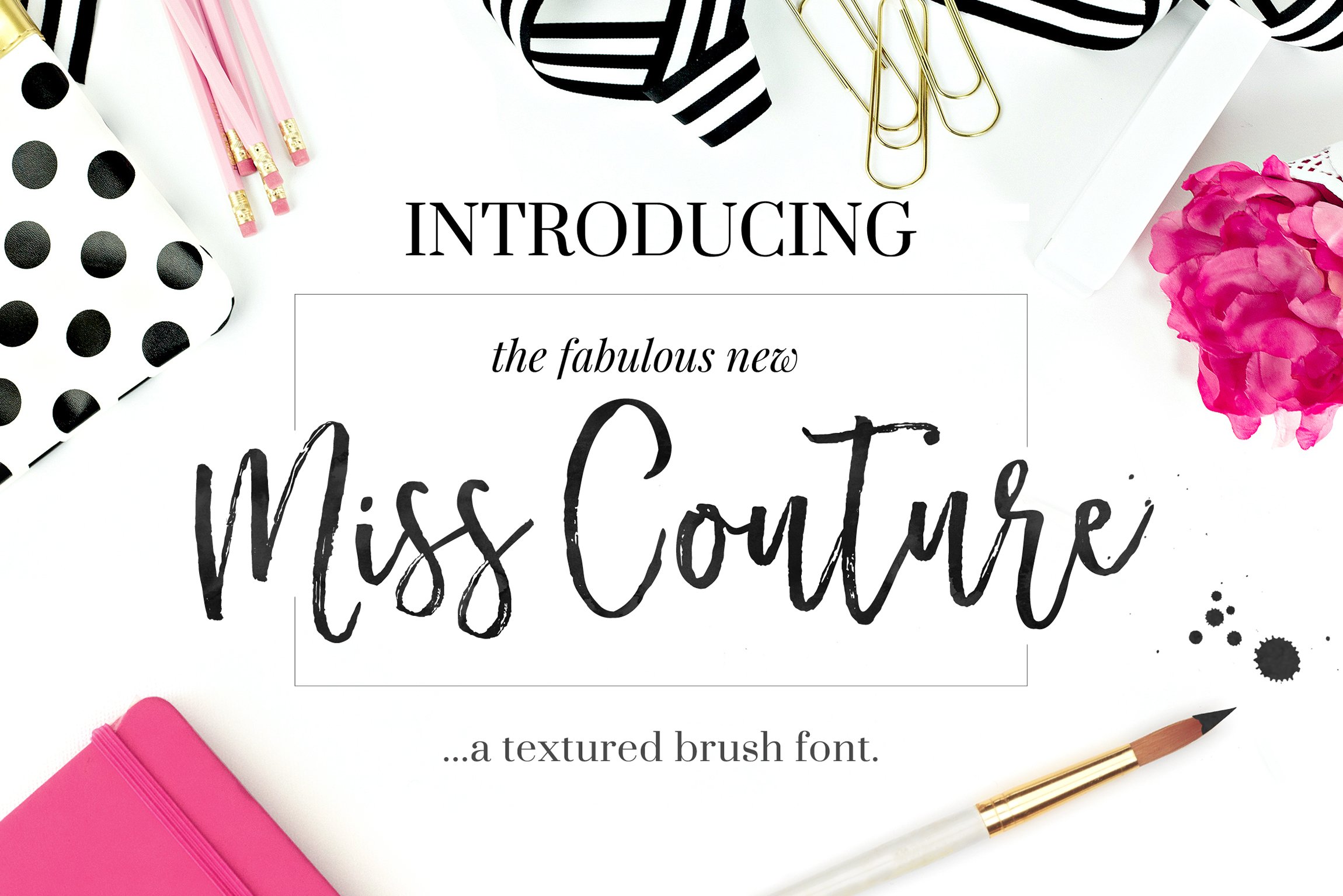 毛笔手绘字体 Miss Couture Brush Scri