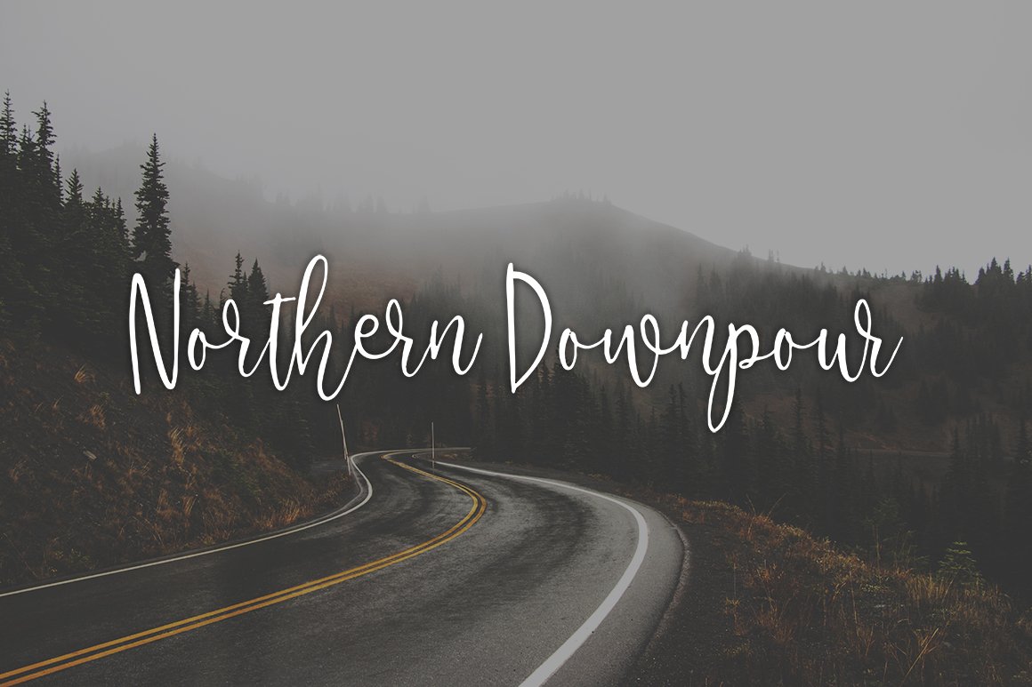 北欧风格的手写英文字体 Northern Downpour