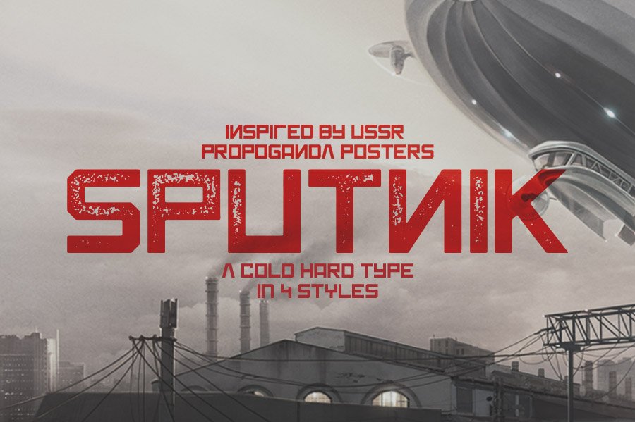 人造卫星风格的字体 Sputnik Typeface #28