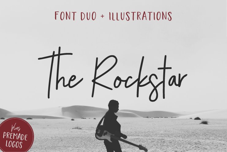 大气的手写英文字体 The Rockstar Font Du