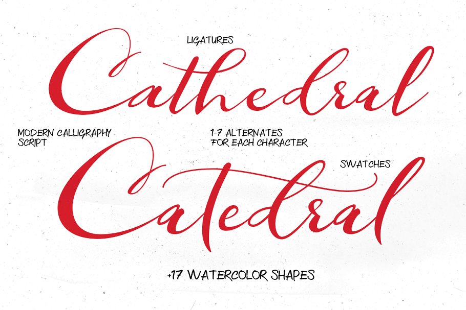 复古手绘字体 Catedral – Script Font