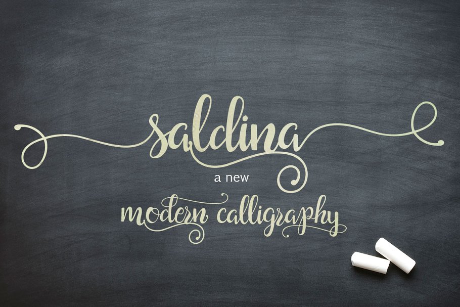 流畅的手绘字体 Saldina Script #484656