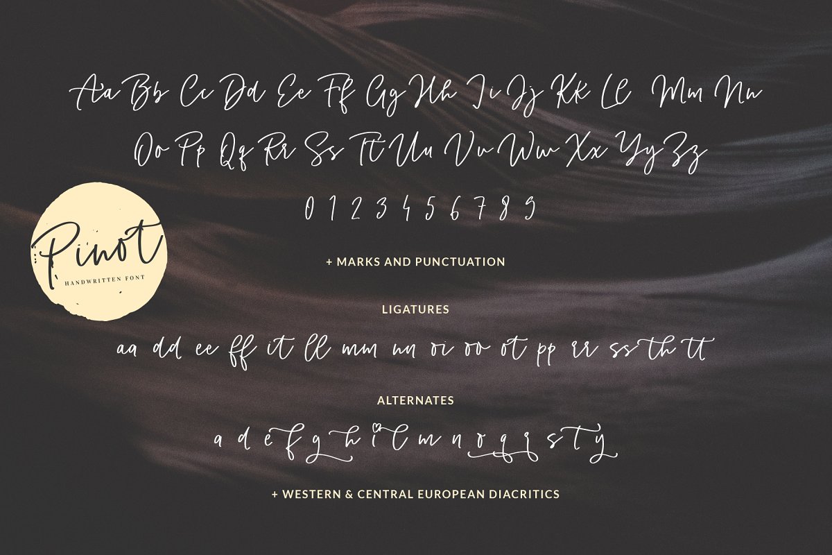 手绘字体 Pinot Handwritten Font &a