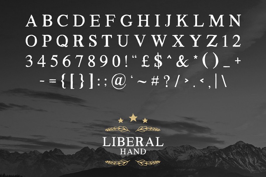 衬线字体 Liberal Hand #130239