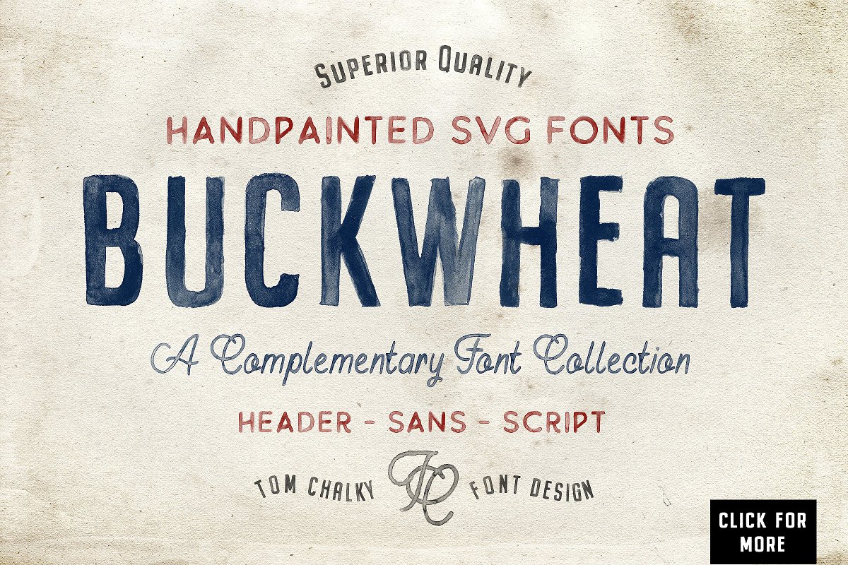 大气的 SVG 字体 Buckwheat Opentype