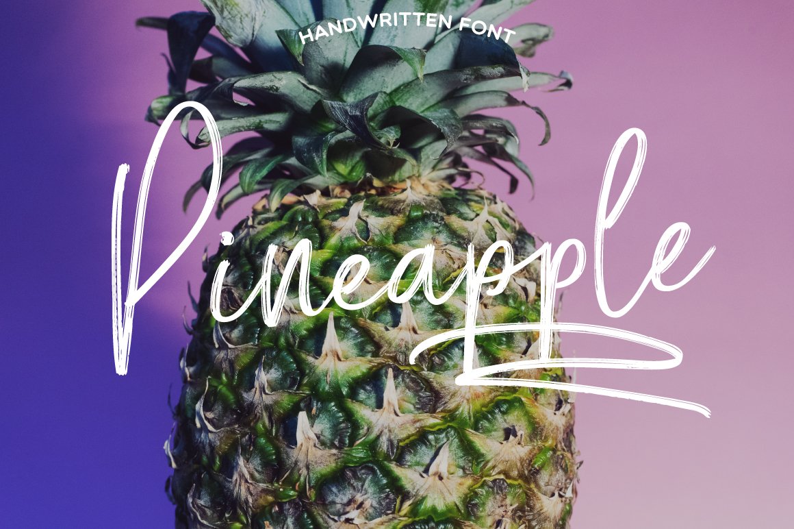 菠萝凤梨手写字体模板 Pineapple Script Fo