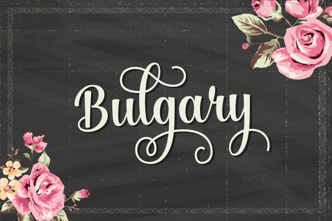 浪漫的手绘字体 Bulgary Script #78162