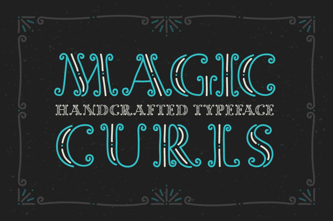 魔幻卷曲装饰的字体 Decorative font Magi