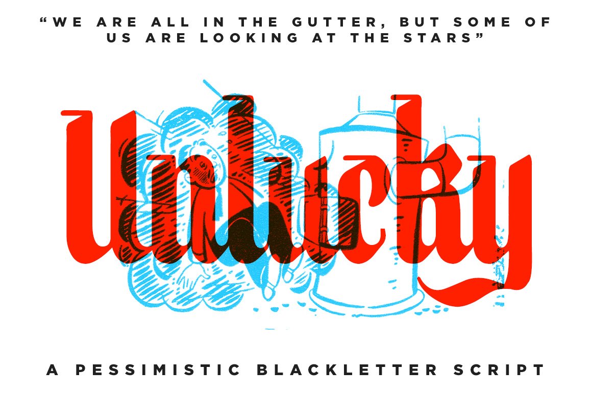 恐怖的字体 Unlucky – BlackLetter Fo