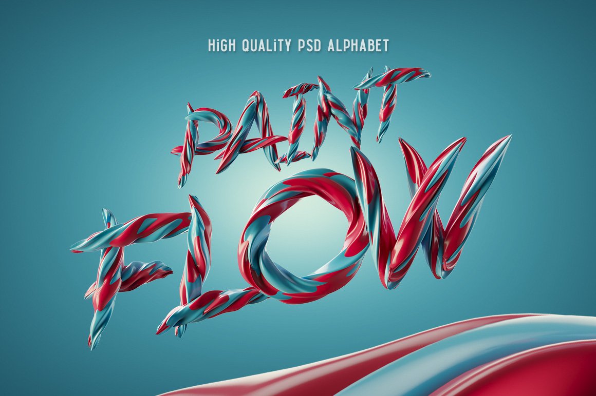 绘画风格的PSD字体文件下载 Paint Flow PSD