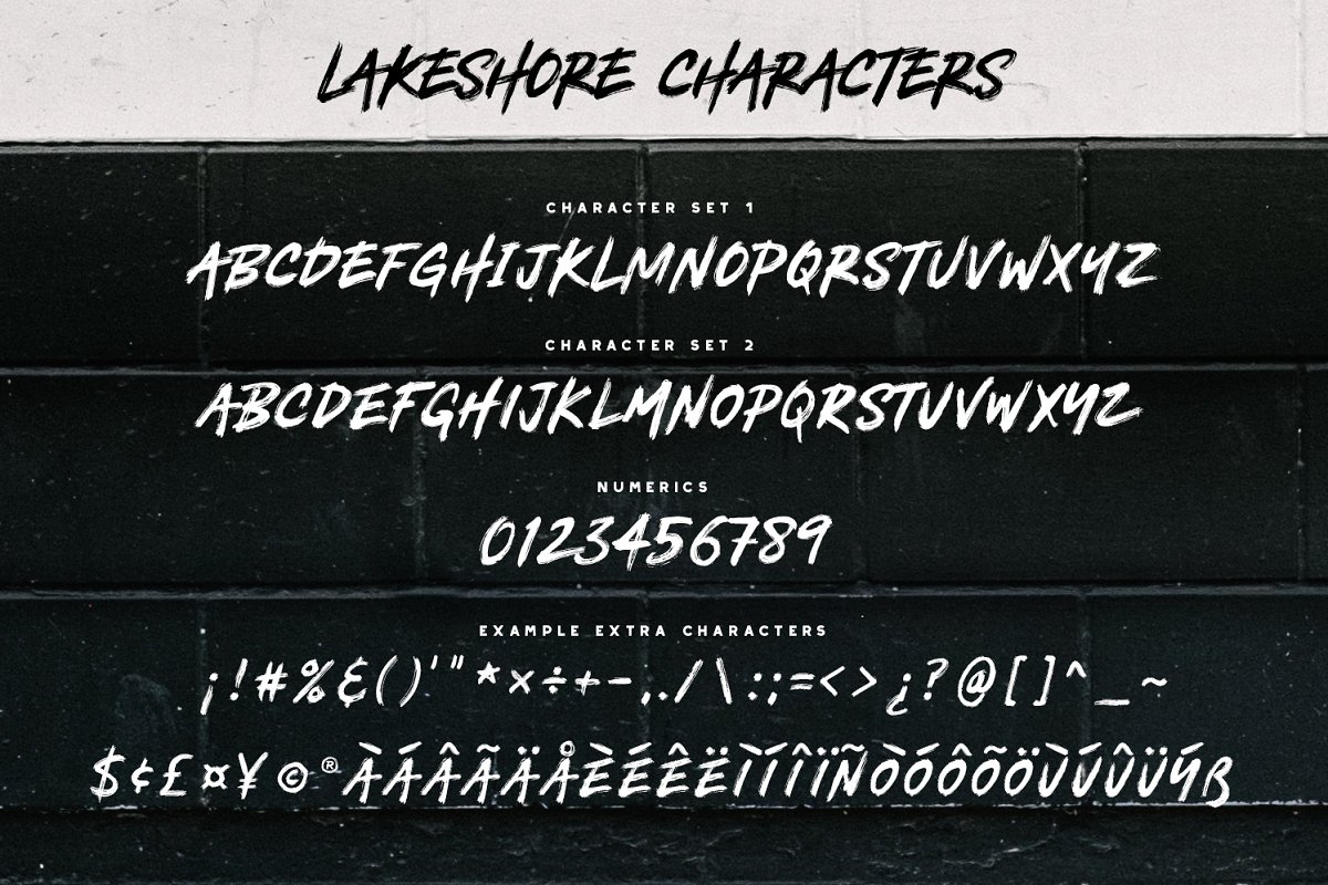 大气的笔刷效果的字体 Lakeshore Brush Fon
