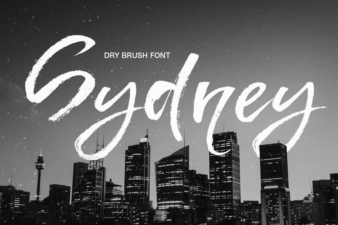 大笔刷手绘字体 Sydney dry brush font