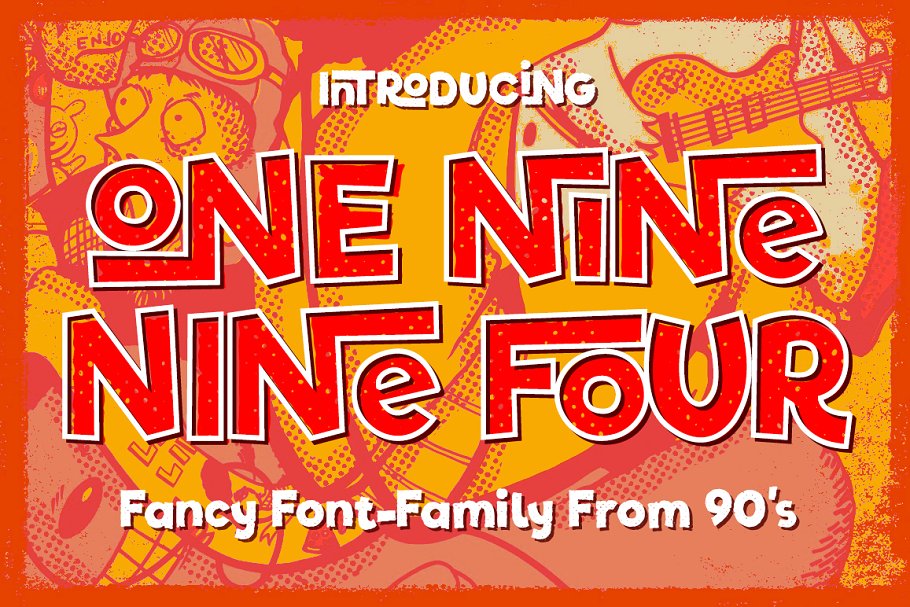 趣味设计字体套装 One Nine Nine Four #9