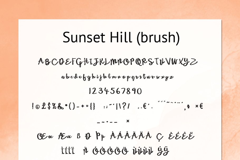 漂亮的手绘字体 Sunset Hill Brush Font