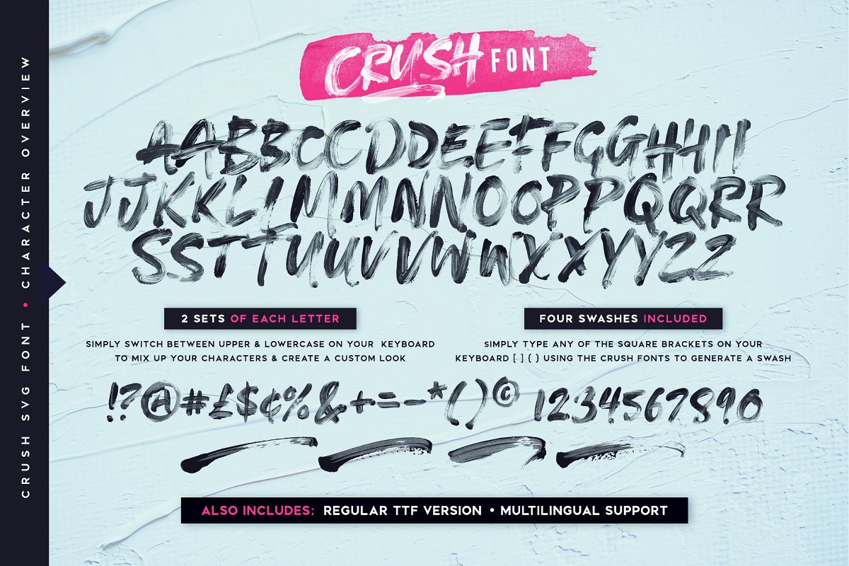 笔刷肌理背景纹理 CRUSH SVG Font #27054