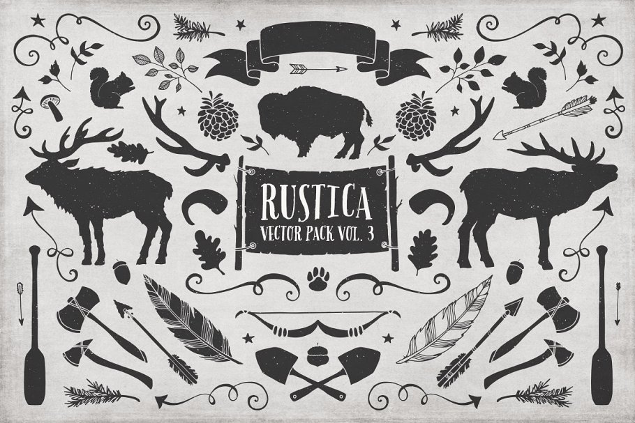 大气的手绘笔刷字体素材 Rustica Vol. 3 Bir