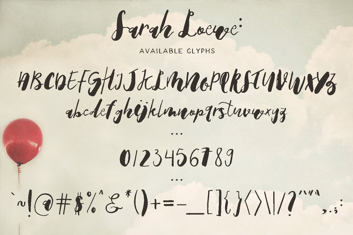 手绘英文脚本字体 Sarah Loewe Script #1