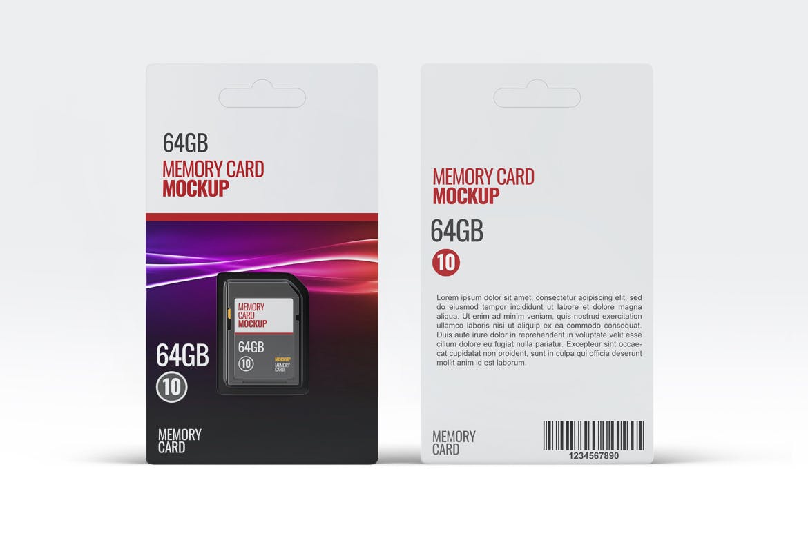 多角度多形式SD卡记忆卡包装设计样机memory card