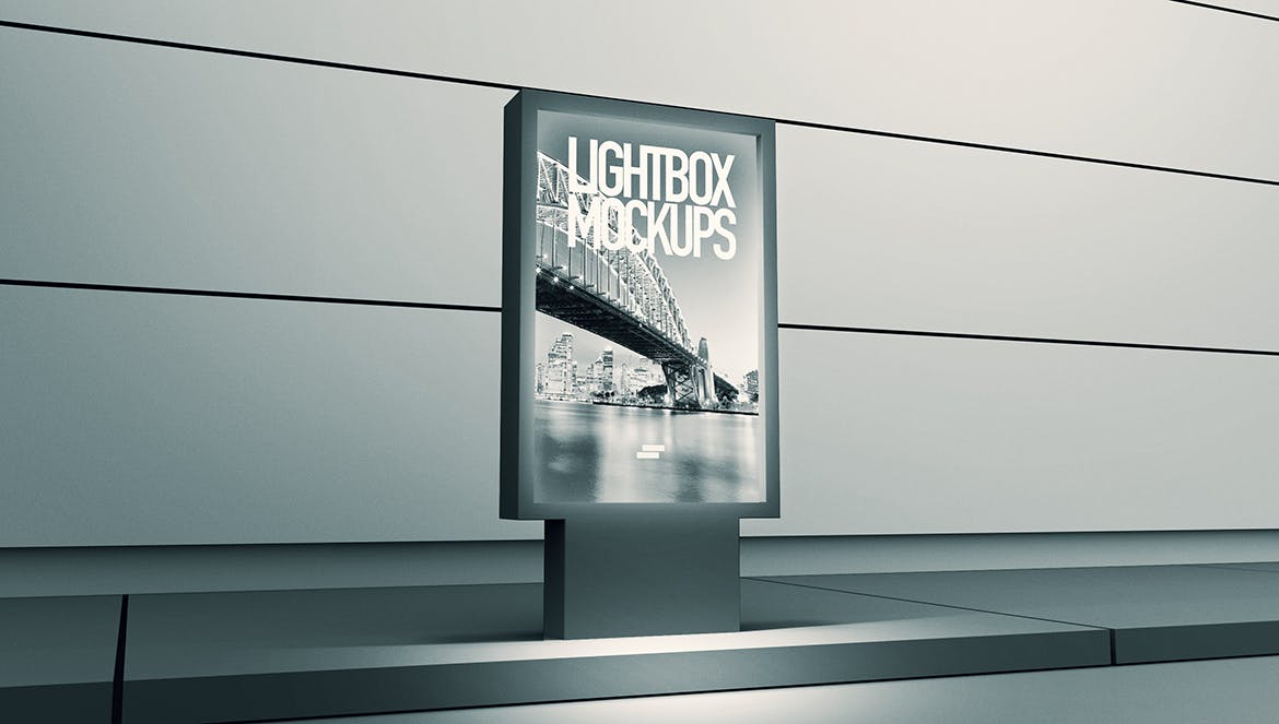 机场灯箱海报广告展示框样机下载3d lightbox pos