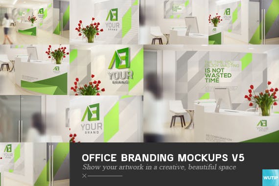 现代时尚的办公室品牌设计展示样机office brandin
