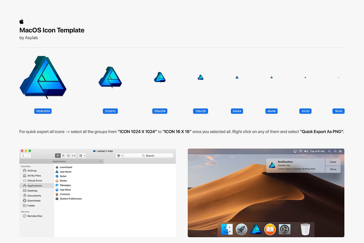 macOS系统苹果电脑软件logo图标设计展示样机MacOS