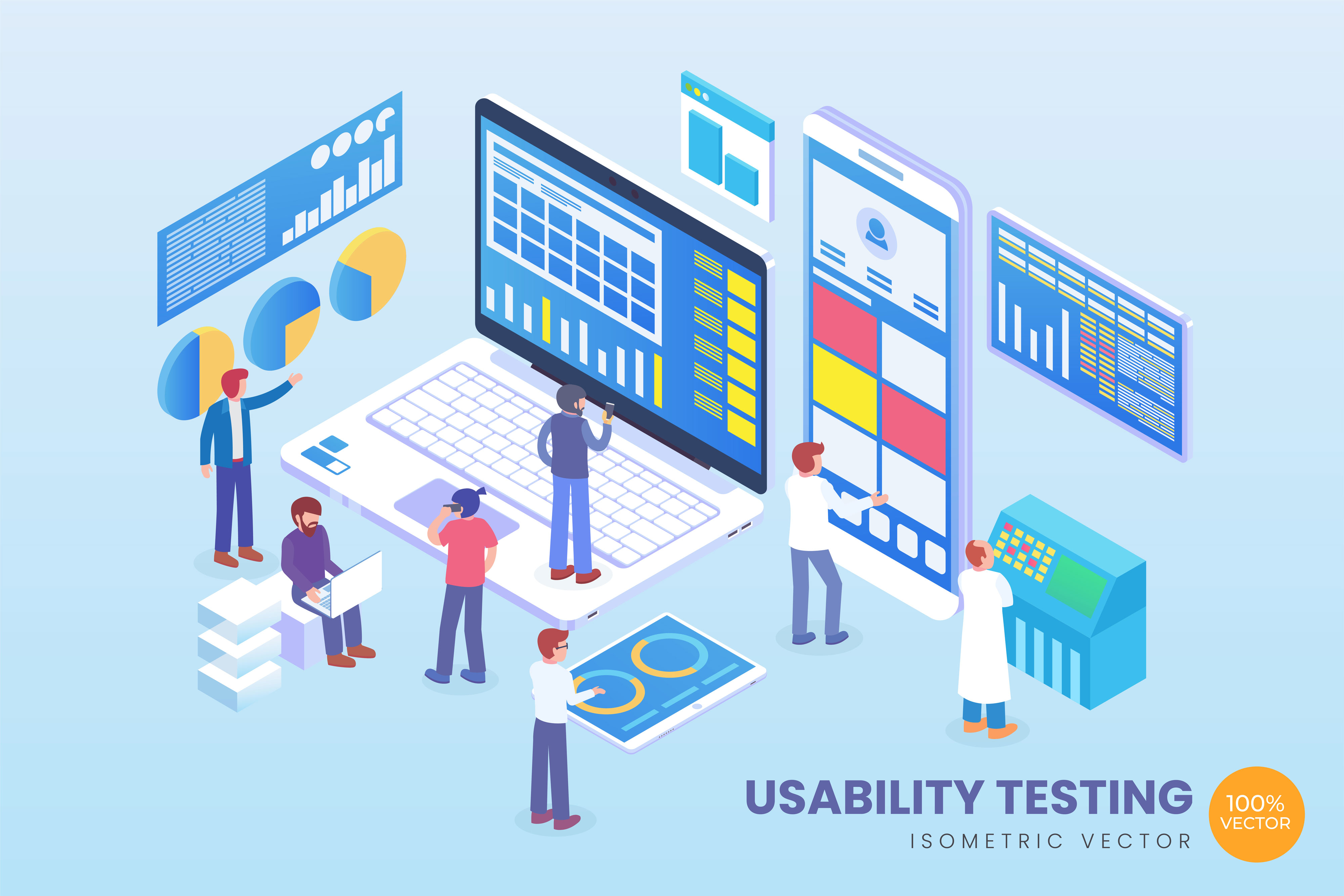 时尚高端多用途的高品质流行isometric vector