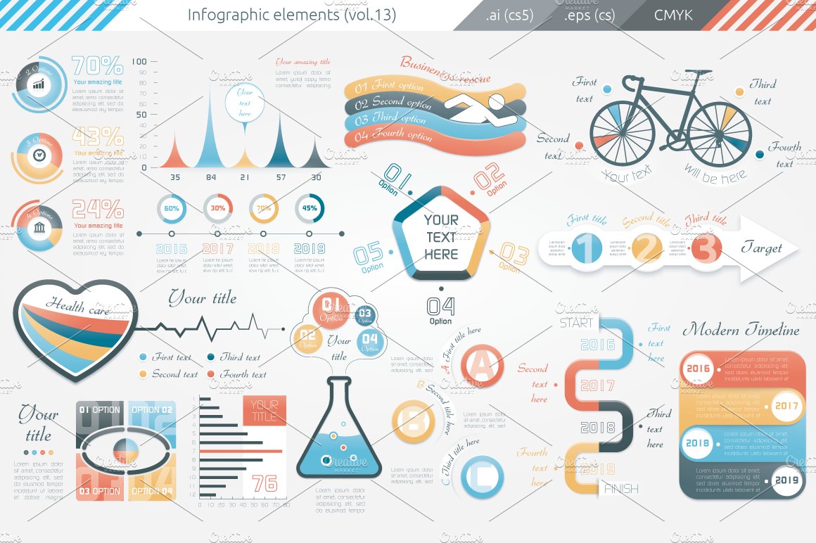 信息图表ppt素材 Infographic Elements