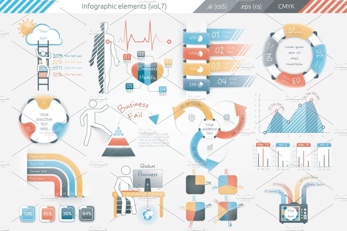 信息图表ppt素材 Infographic Elements