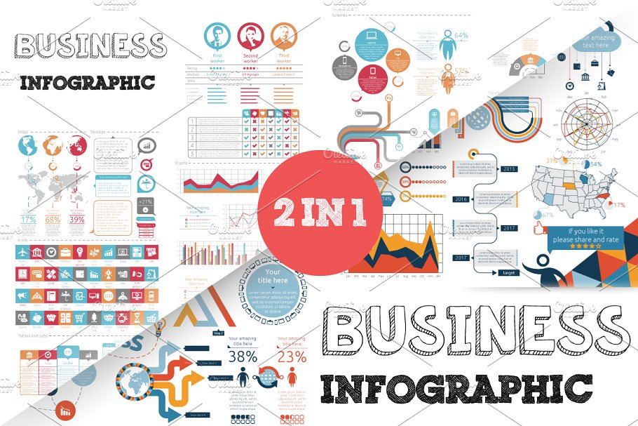 数据图表ppt素材模板 Business Infograph