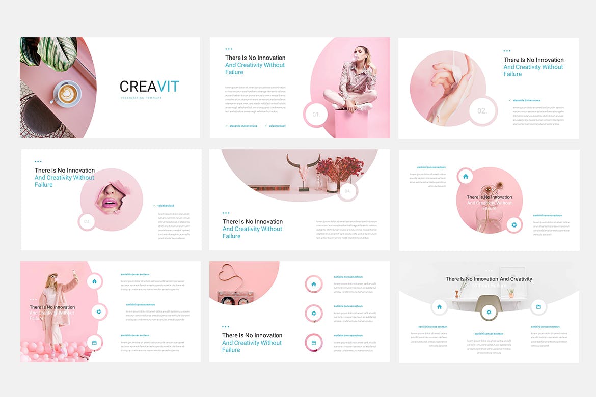 马卡龙粉色绿色白色配色创意创新Creavit Google